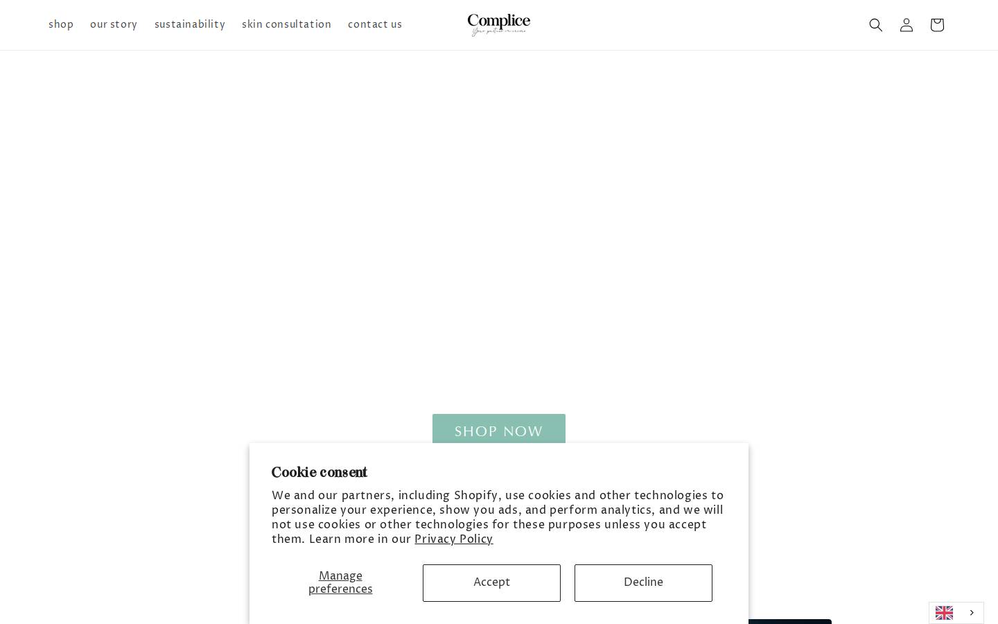 compliceskin.com homepage screenshot