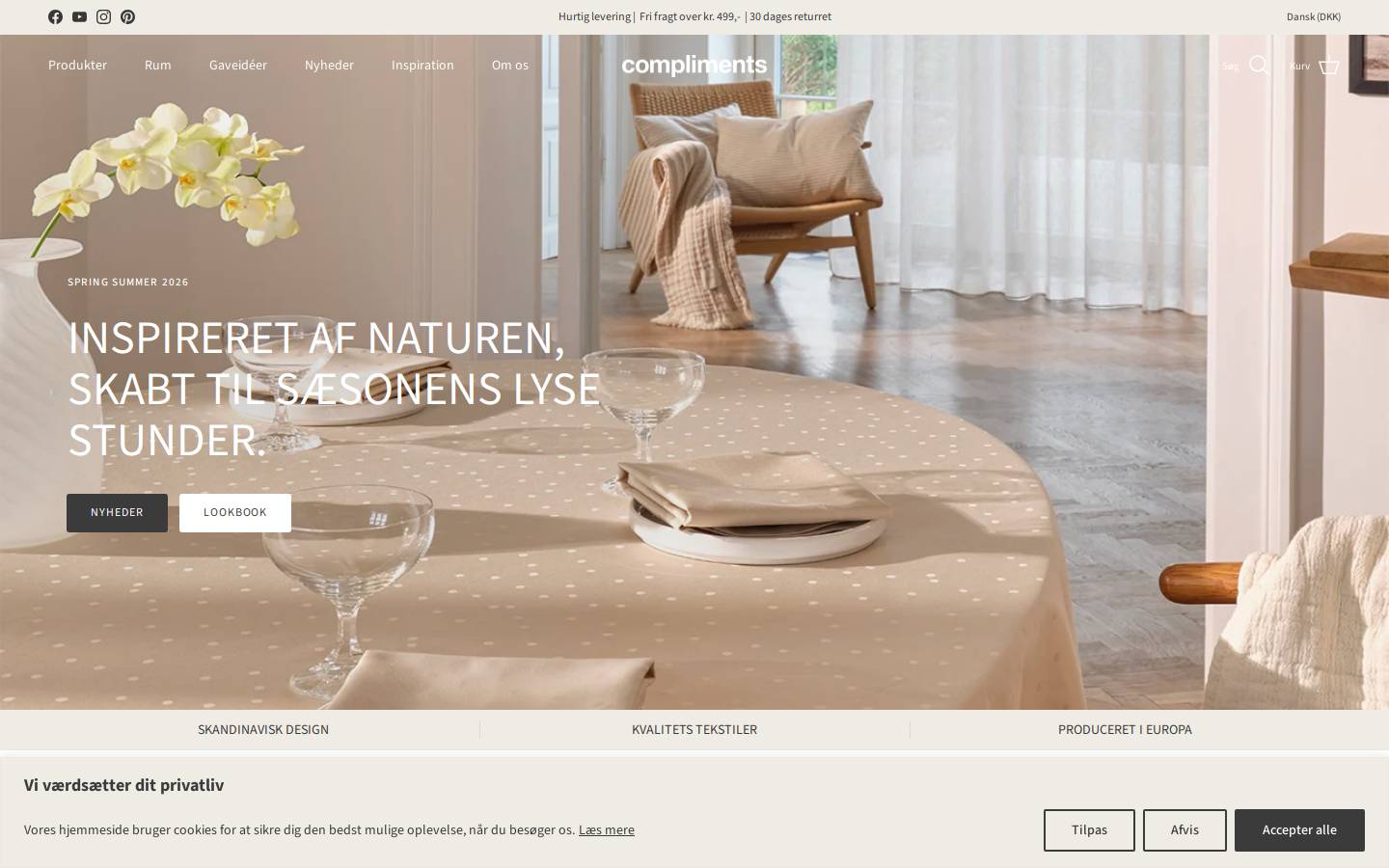compliments.dk homepage screenshot