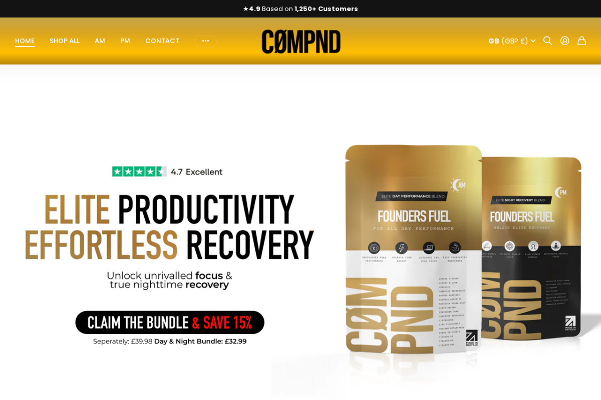 CØMPND homepage screenshot