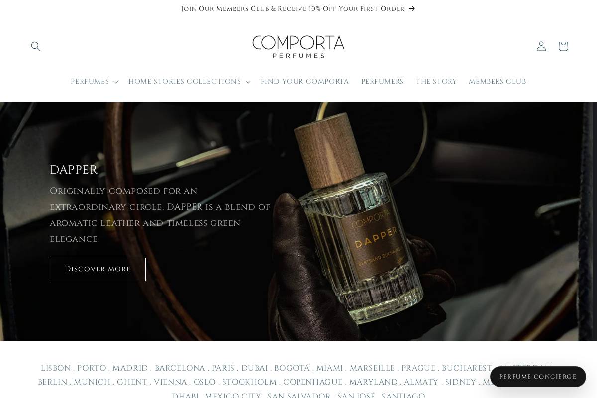 comportaperfumes.com homepage screenshot