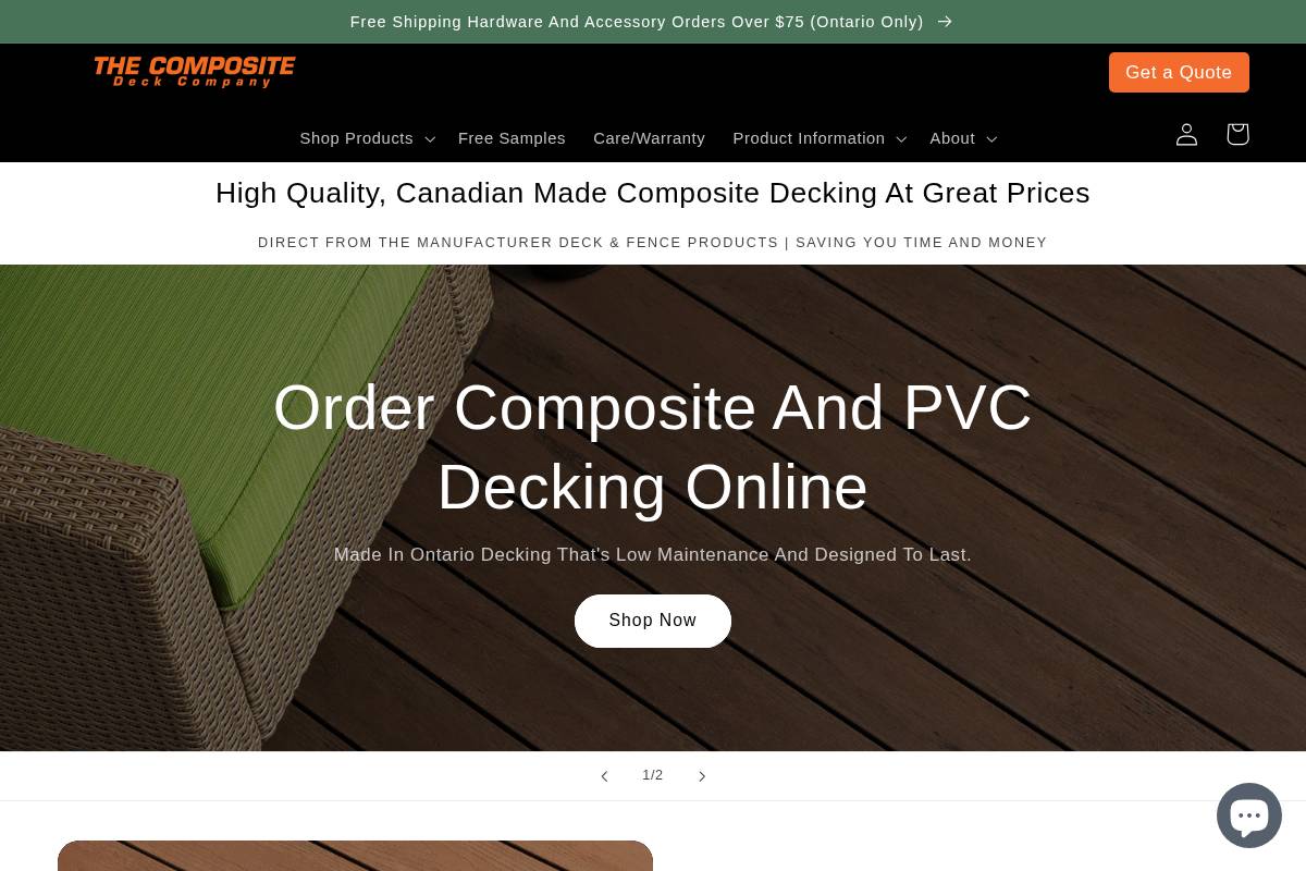 compositedeckcompany.com homepage screenshot
