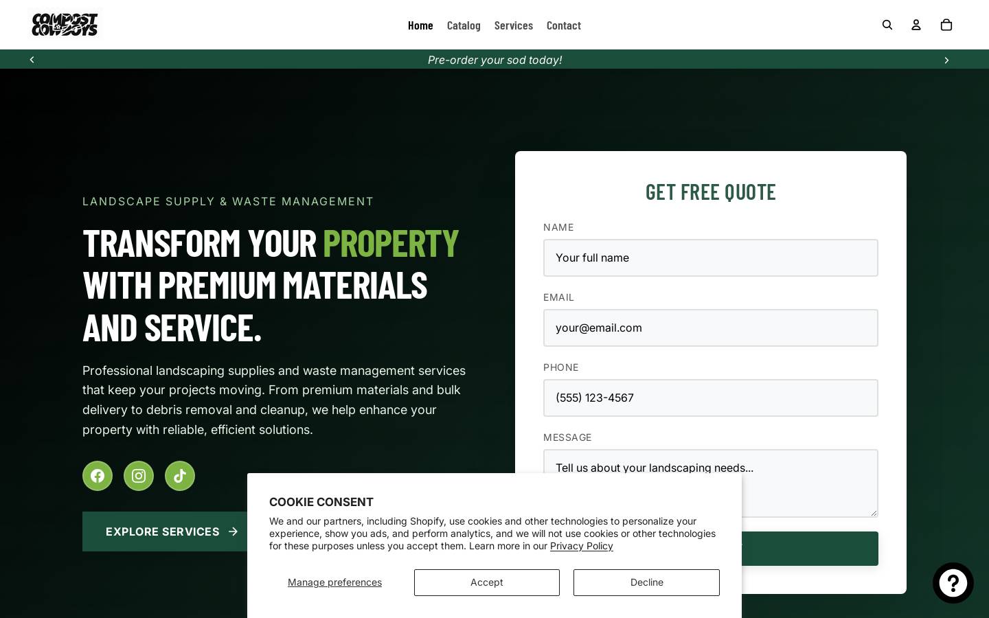 compostcowboys.com homepage screenshot
