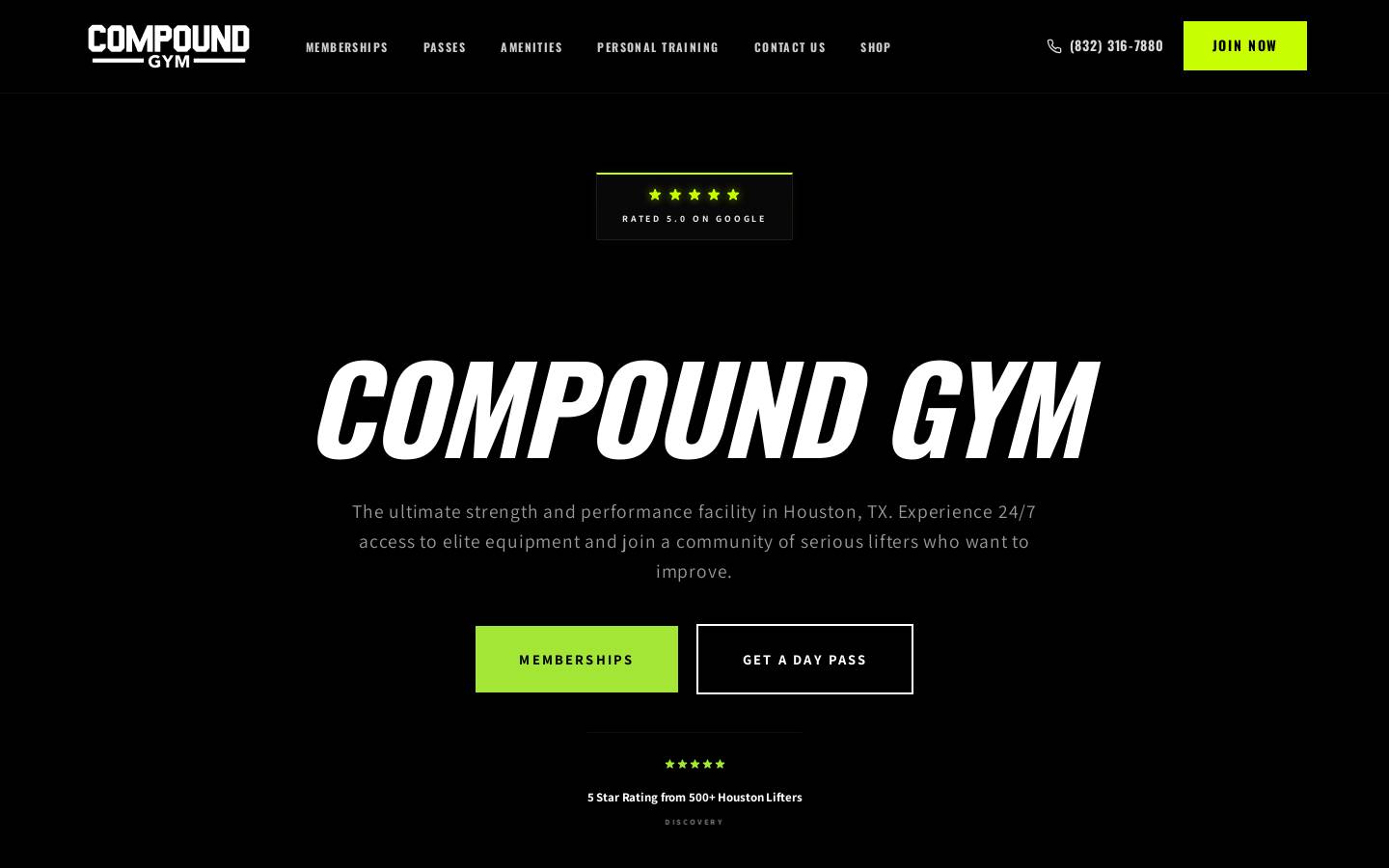 compound-gym.com homepage screenshot