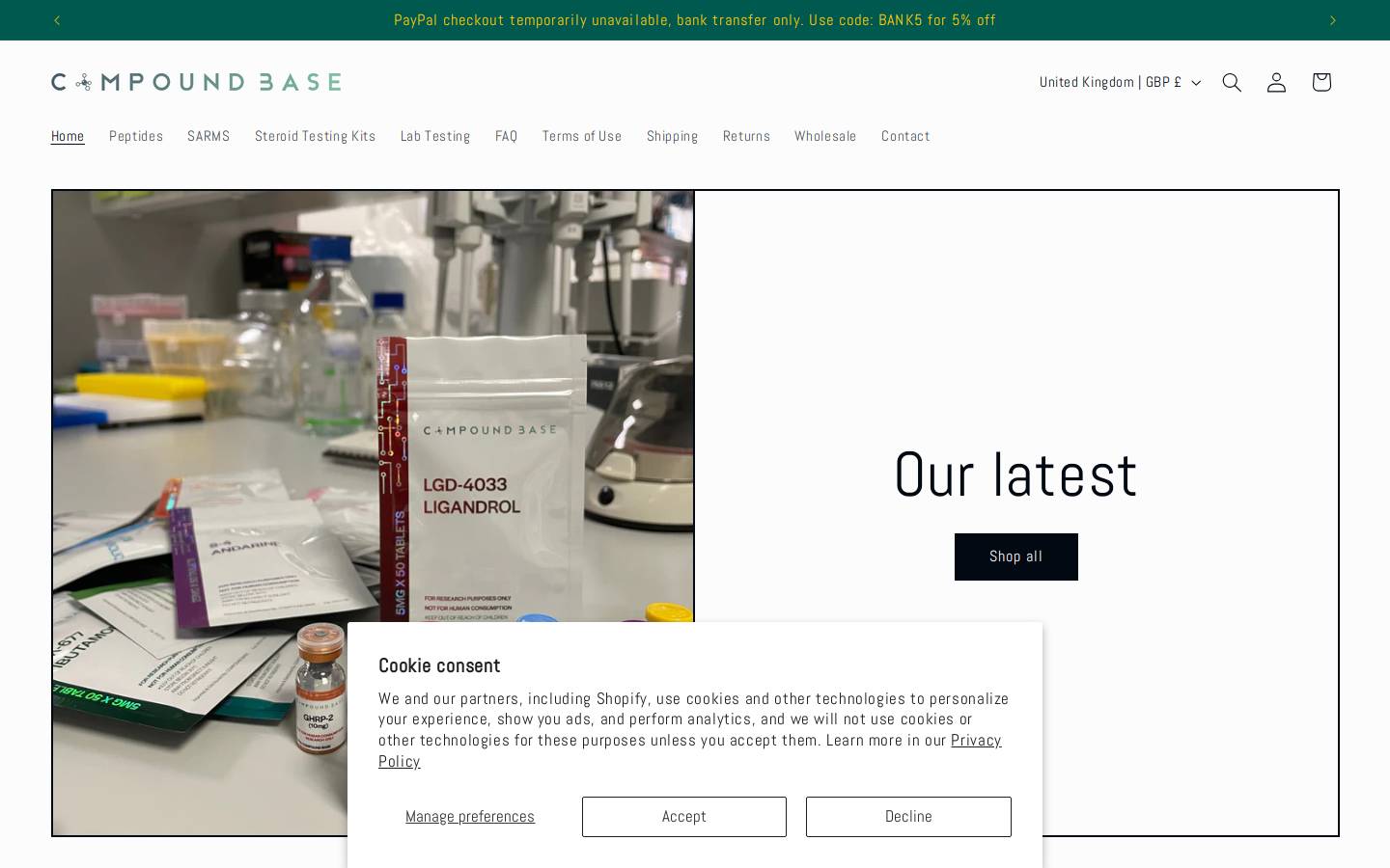 compoundbase.com homepage screenshot