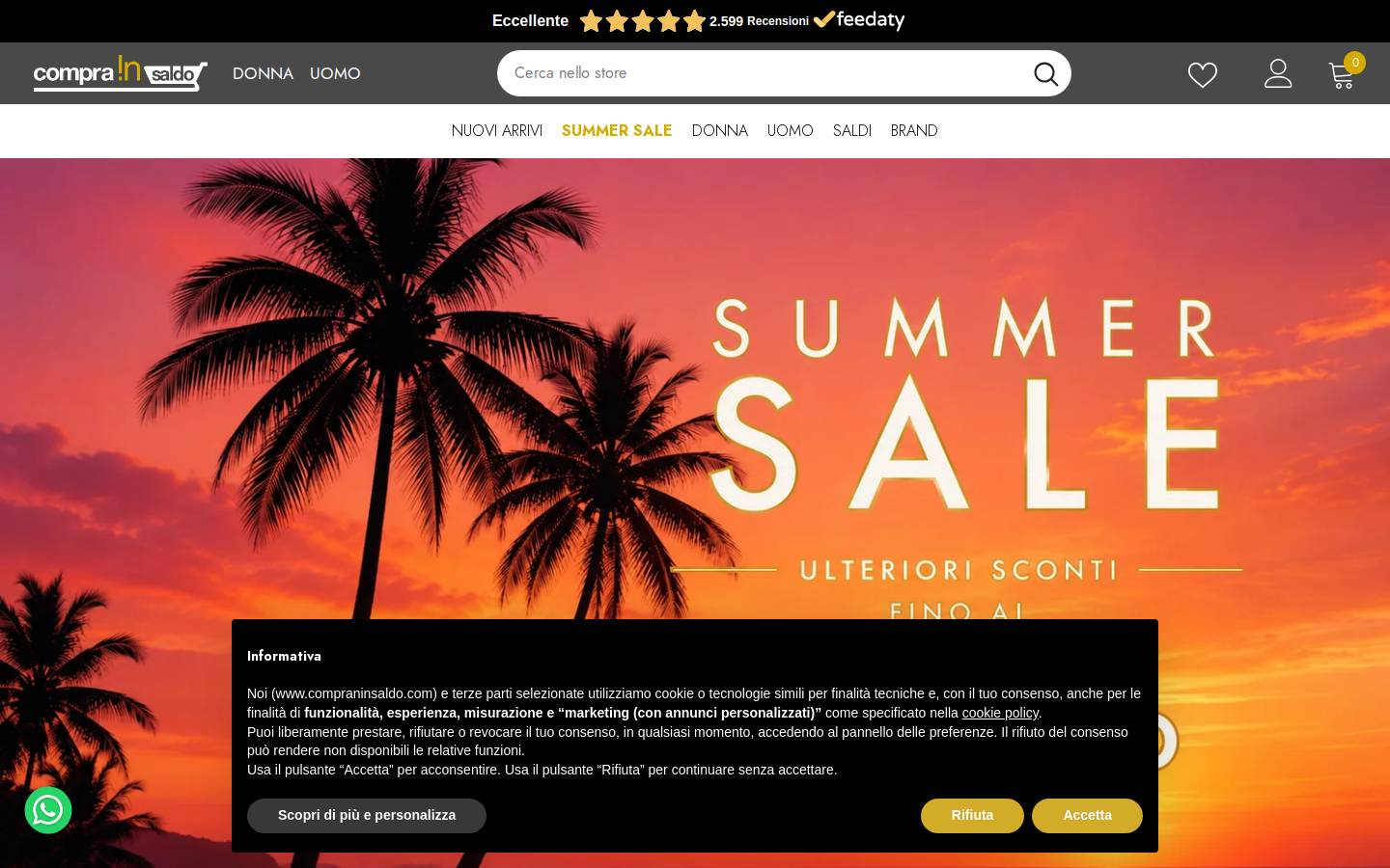 Comprainsaldo homepage screenshot