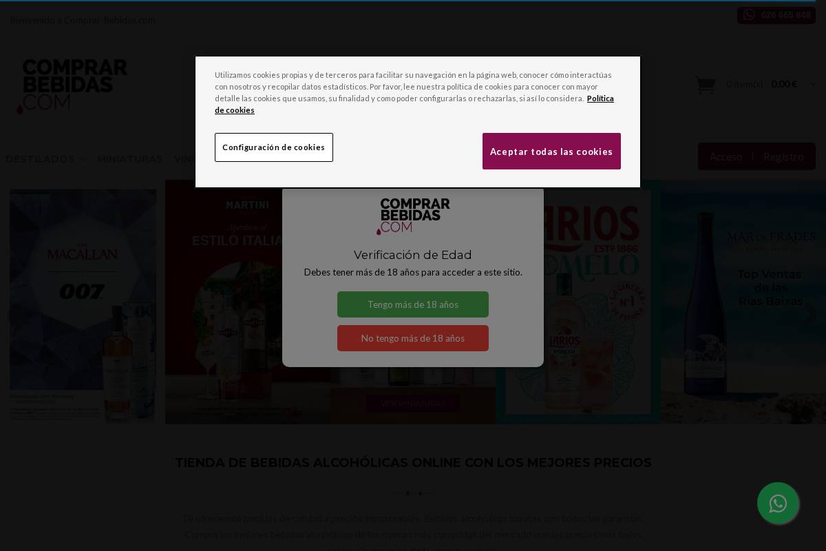 Comprar-bebidas homepage screenshot