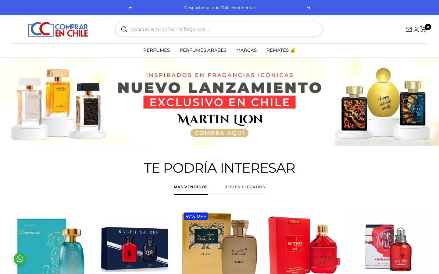 comprarenchile.cl homepage screenshot