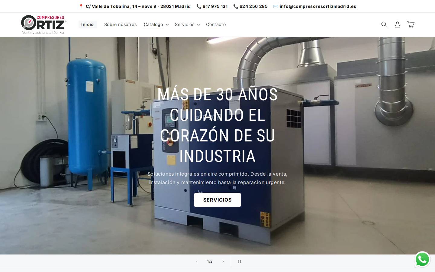 compresoresortizmadrid.es homepage screenshot
