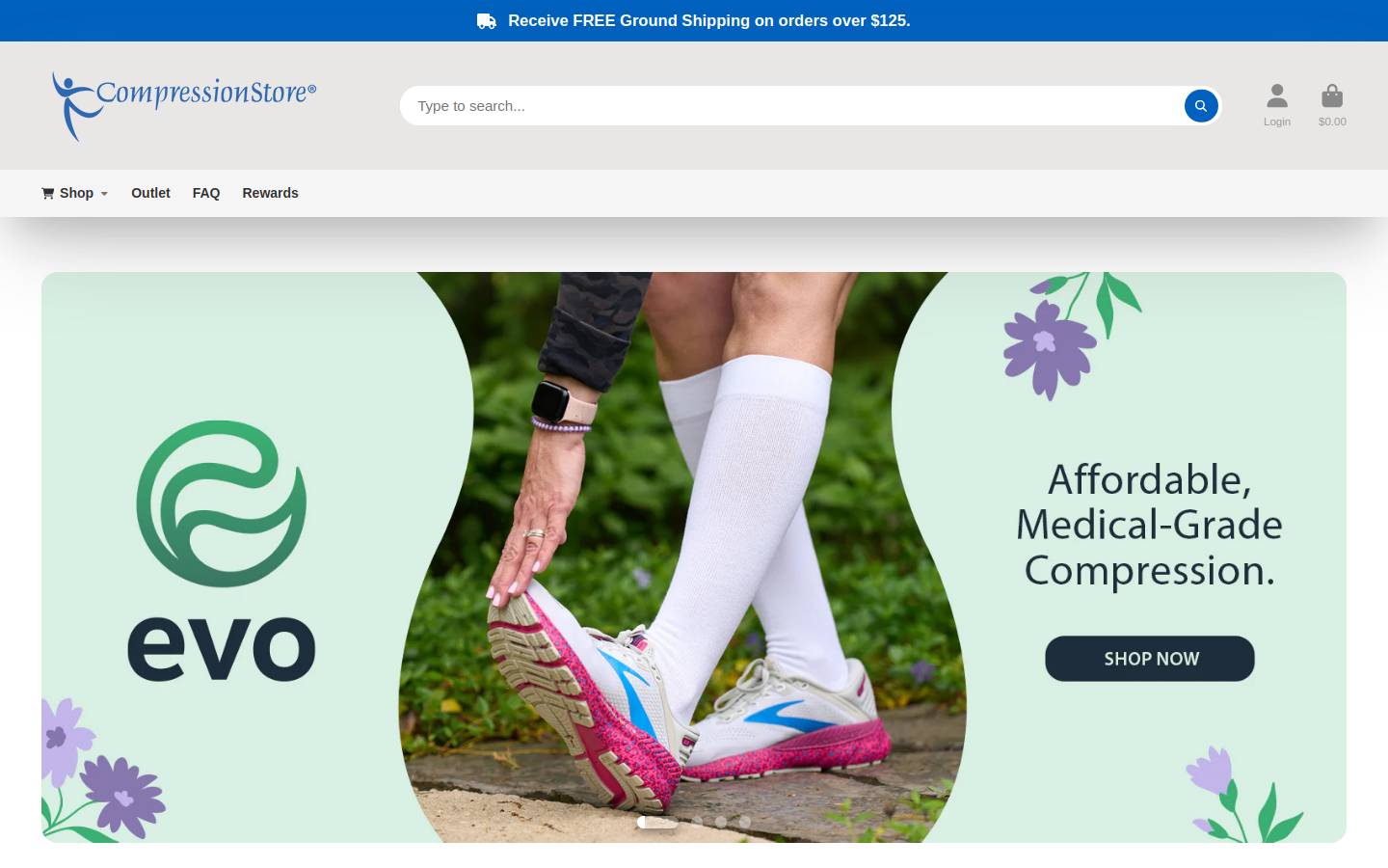 CompressionStore.com homepage screenshot
