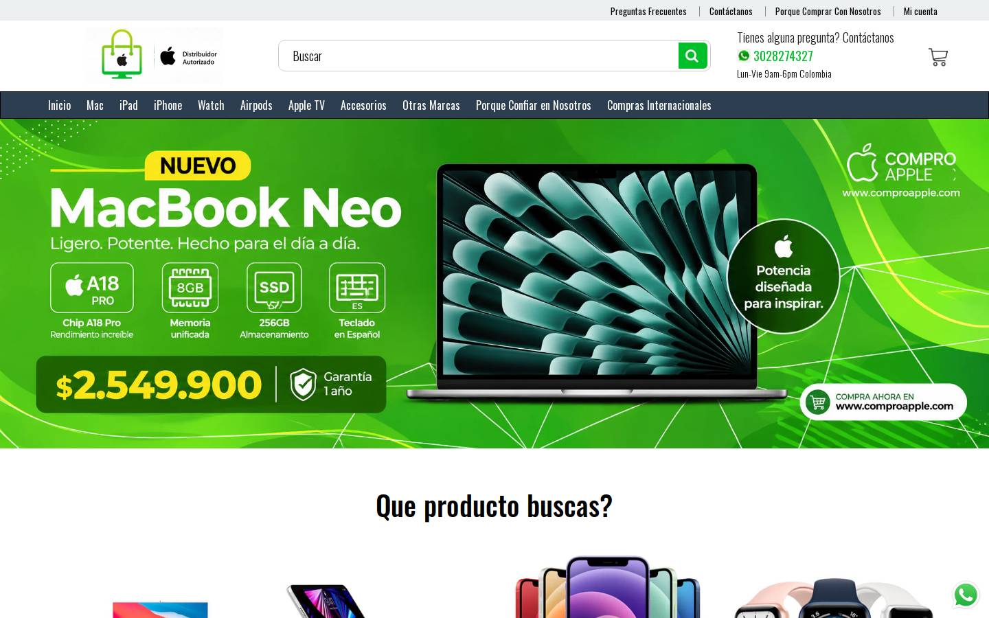 comproapple.com homepage screenshot