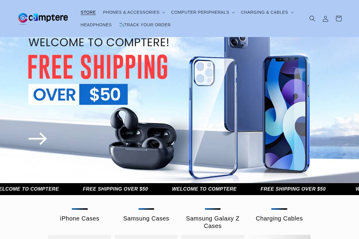 Comptere homepage screenshot