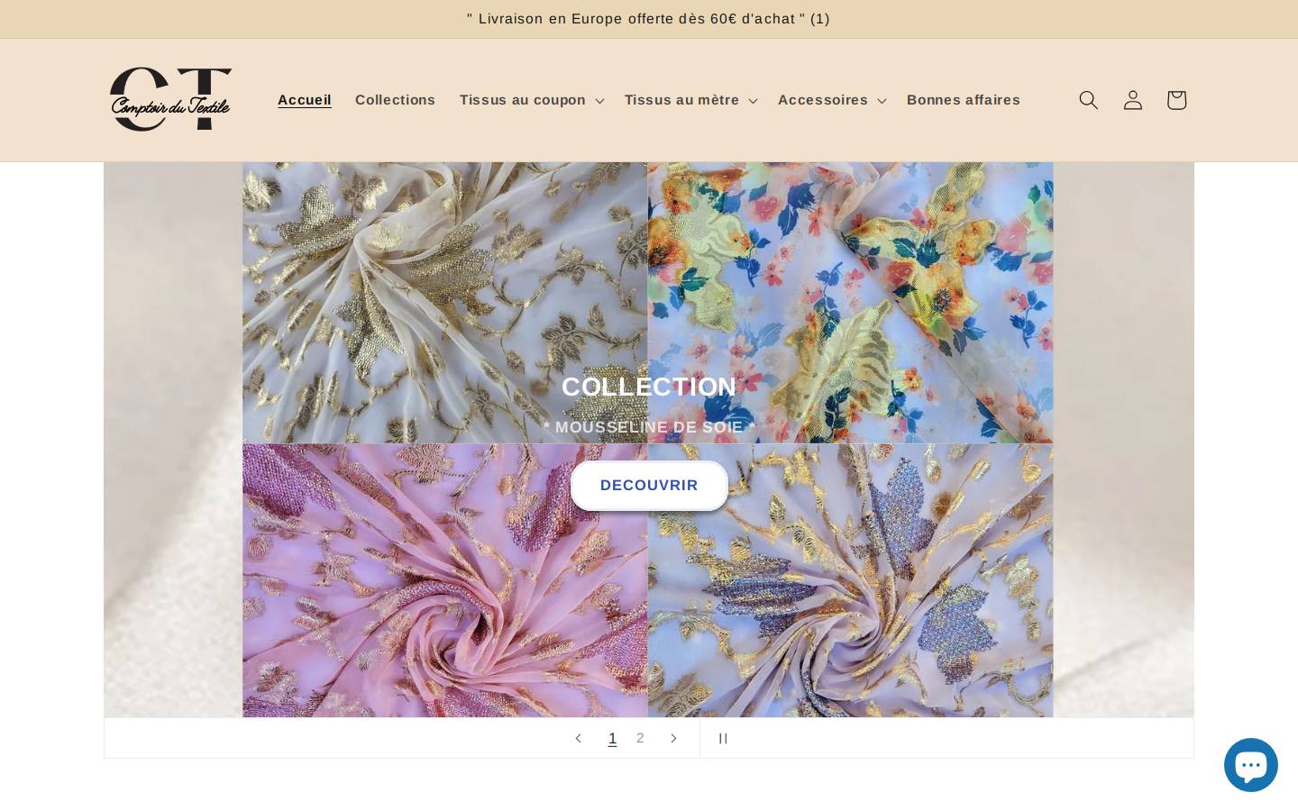 comptoirdutextile.com homepage screenshot