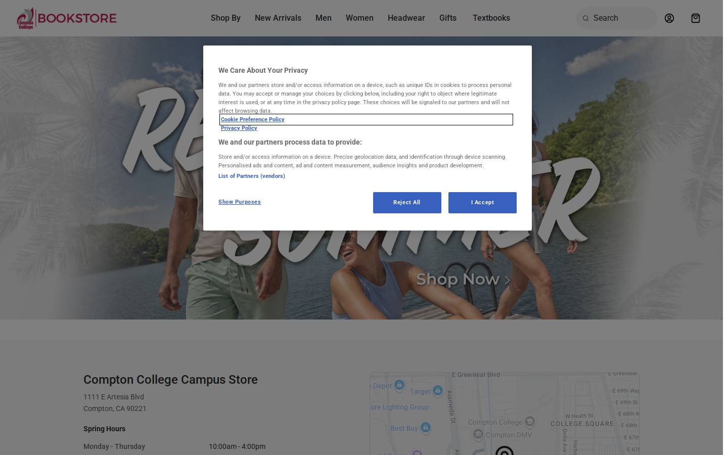 comptonbookstore.com homepage screenshot