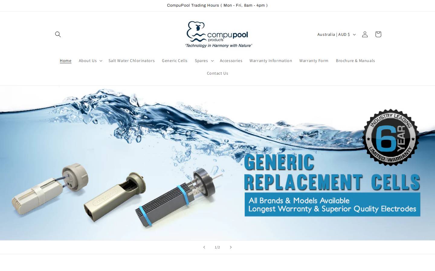 compupool.com.au homepage screenshot