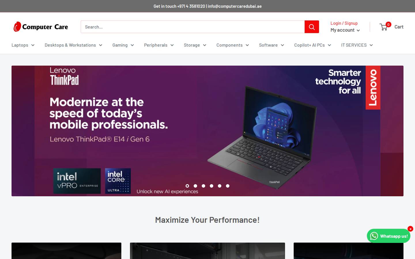 computercaredubai.ae homepage screenshot