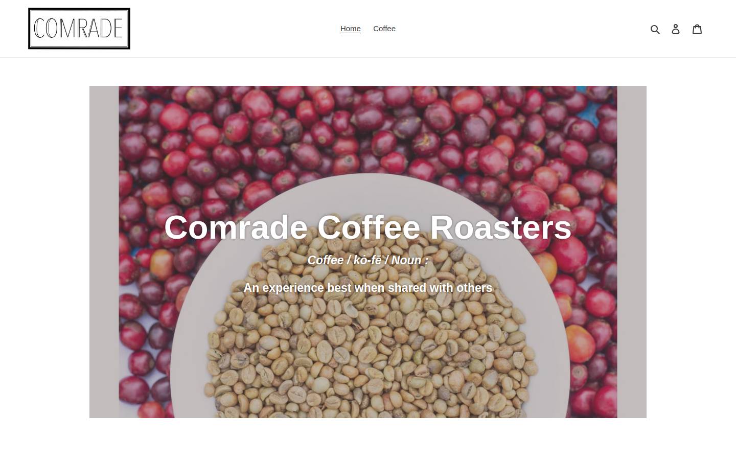 comradecoffeeroasters.com homepage screenshot