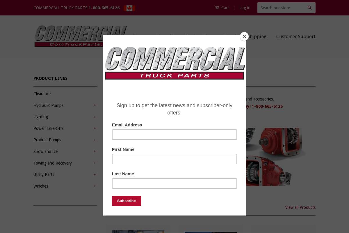 comtruckparts.ca homepage screenshot
