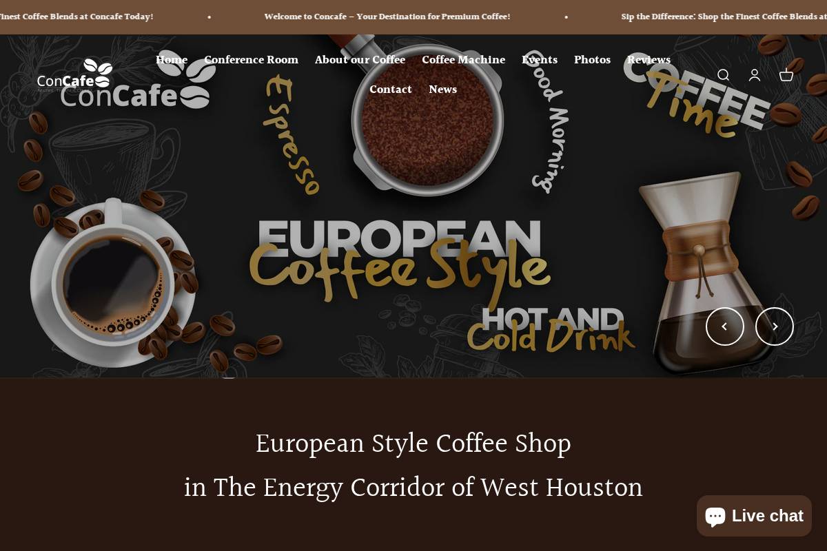 concafeus.com homepage screenshot