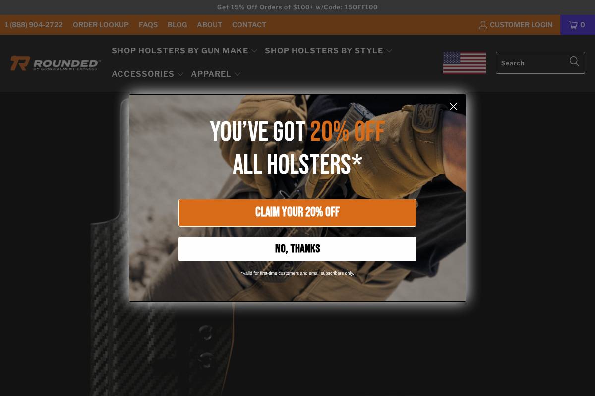 Concealment Express homepage screenshot