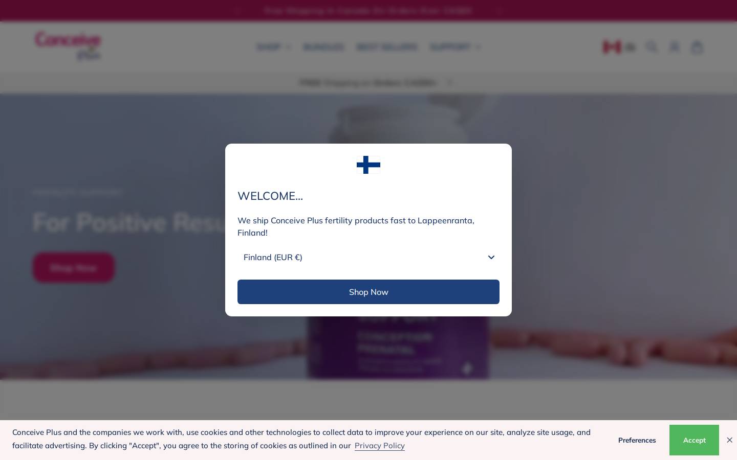CONCEIVE PLUS - Fertility Supplements homepage screenshot