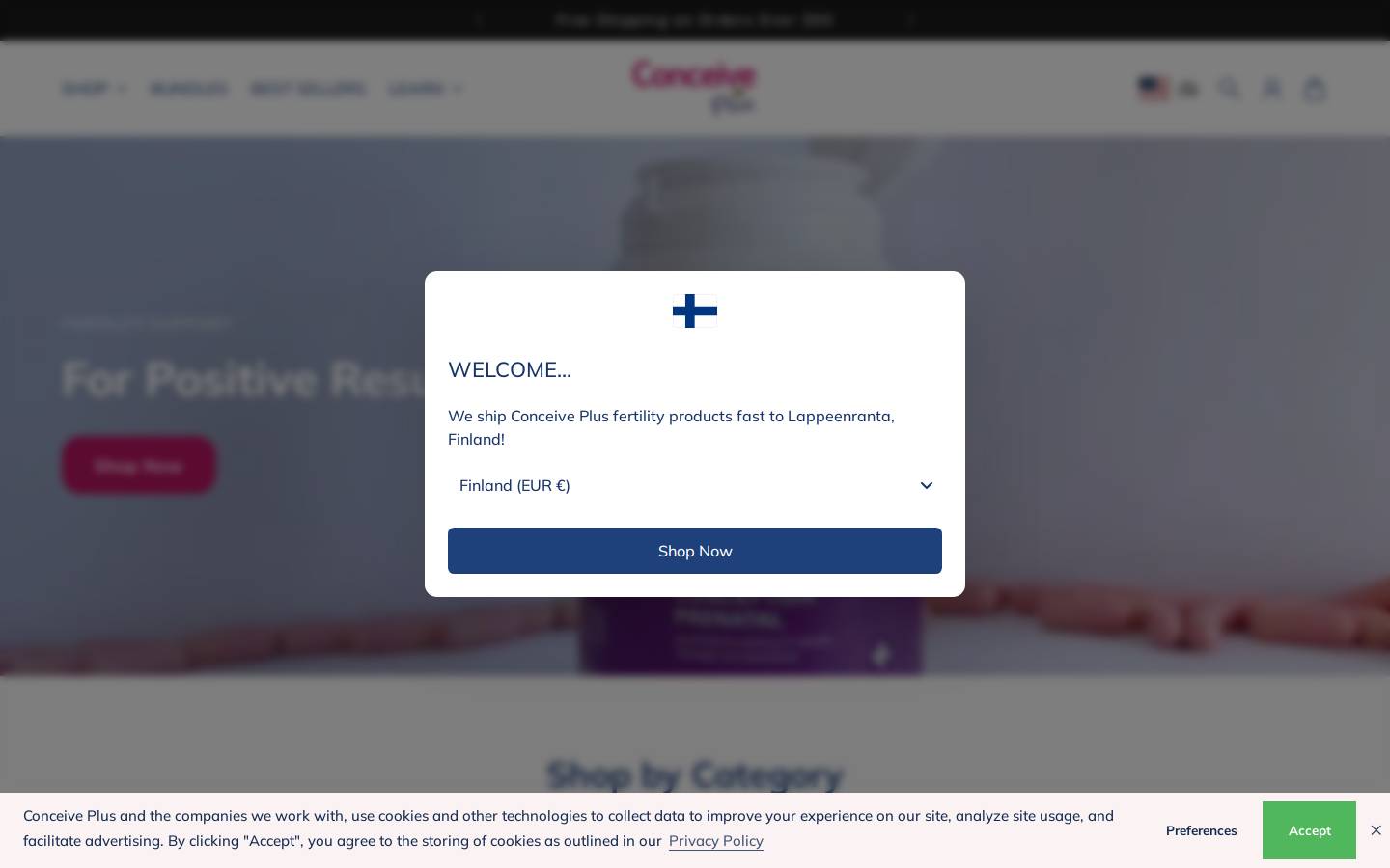 CONCEIVE PLUS - Fertility Supplements homepage screenshot