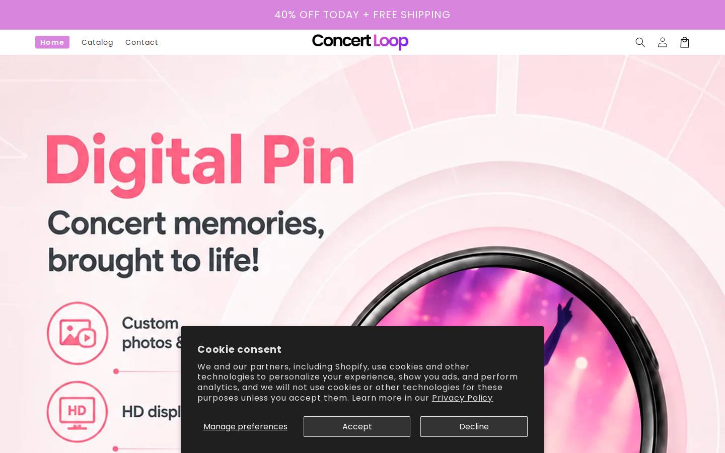 concertloop.store homepage screenshot