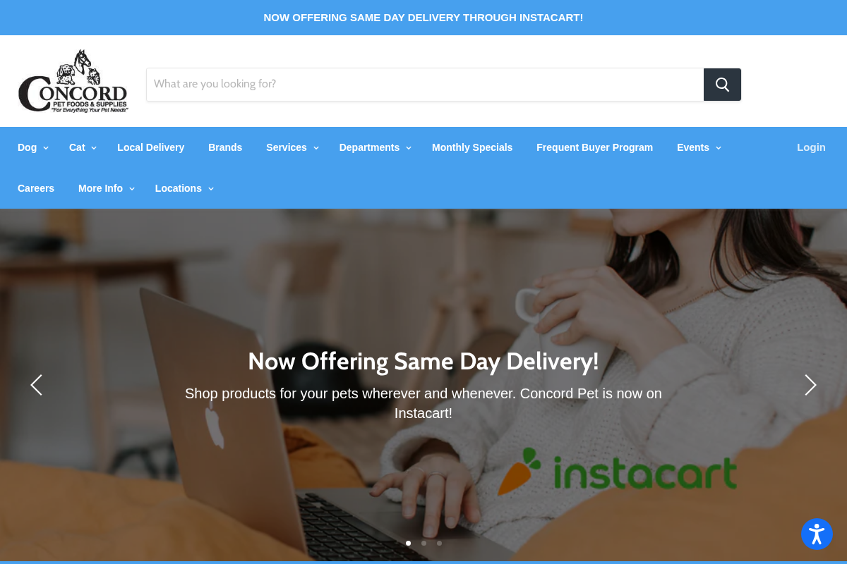 Concord Pet homepage screenshot