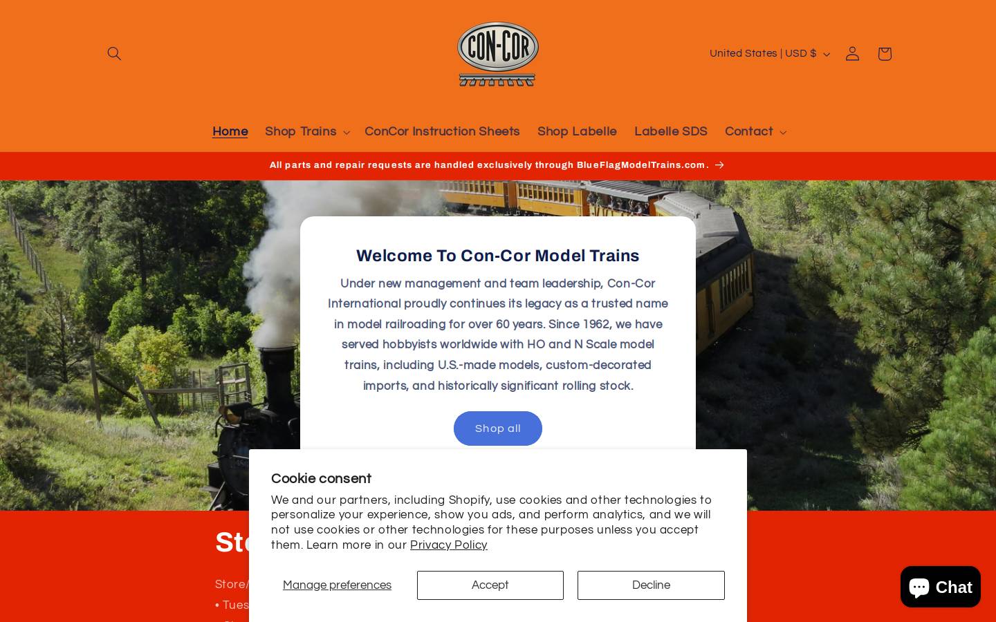 concortrains.com homepage screenshot