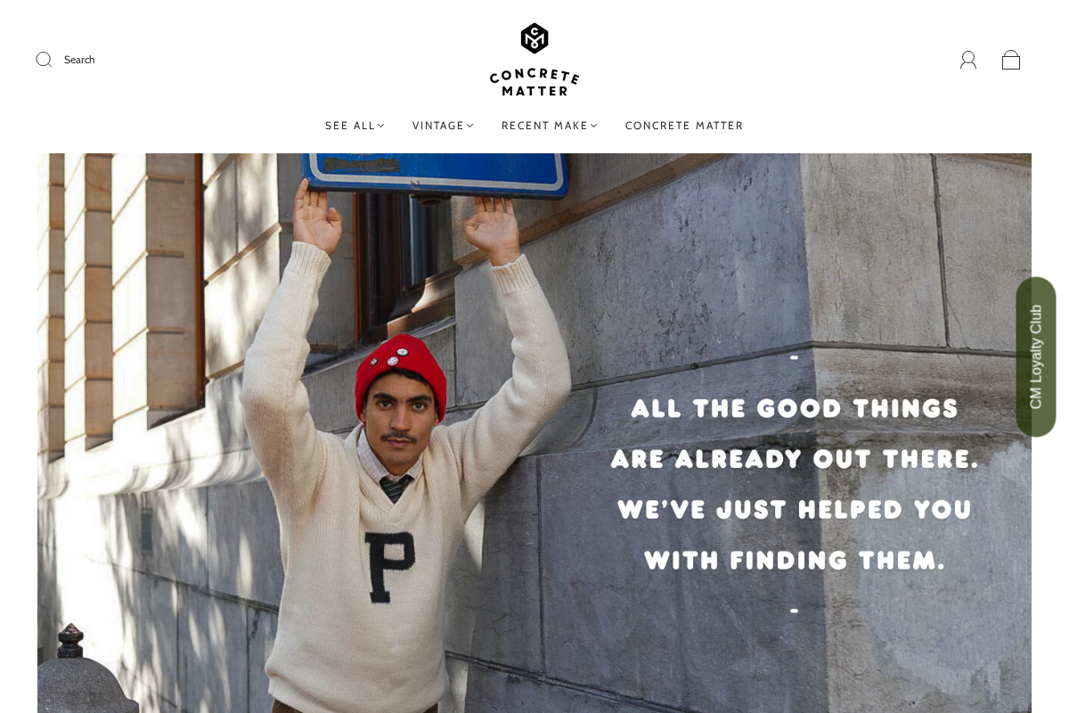 concrete-matter.com homepage screenshot