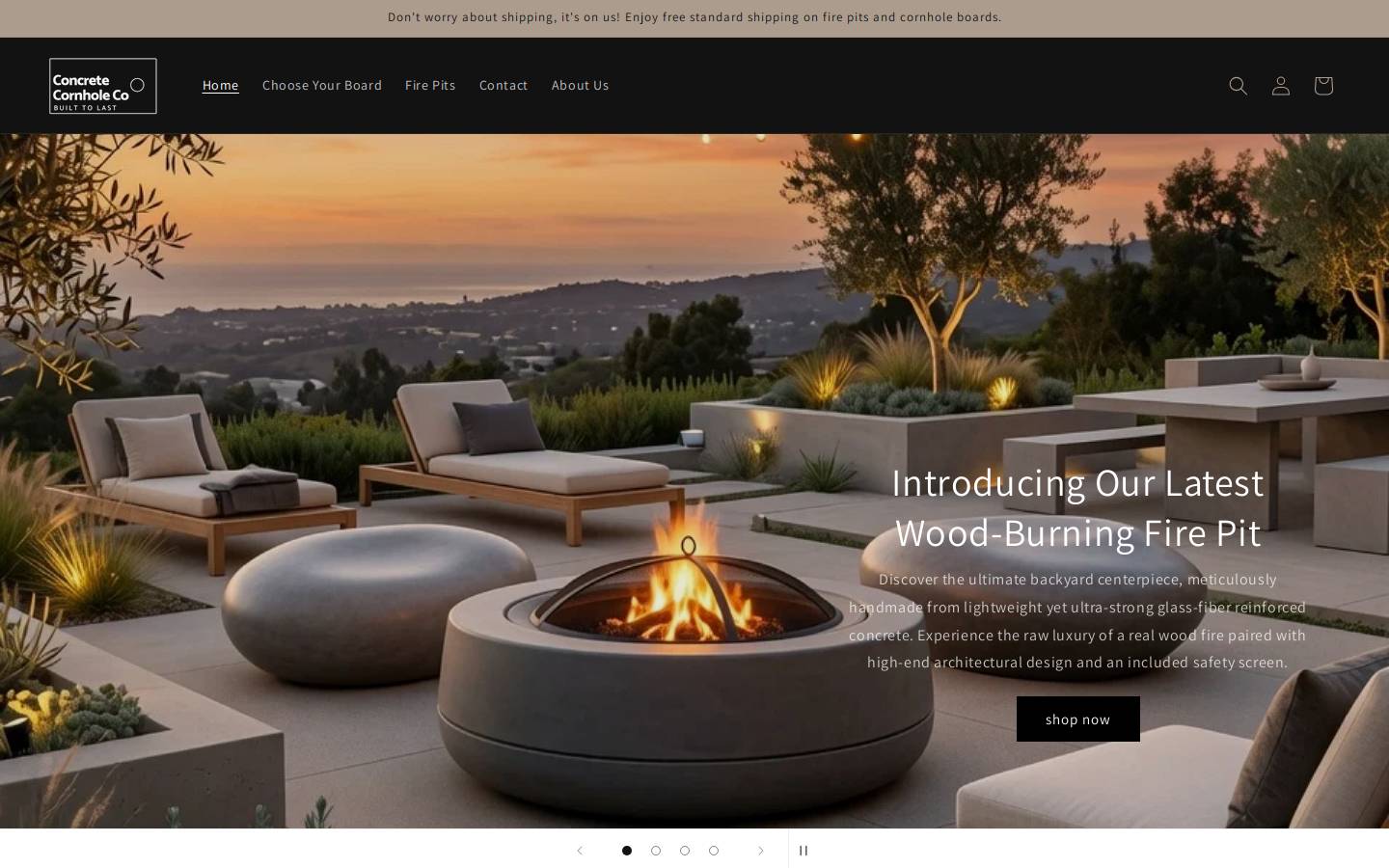 concretecornholeco.com homepage screenshot