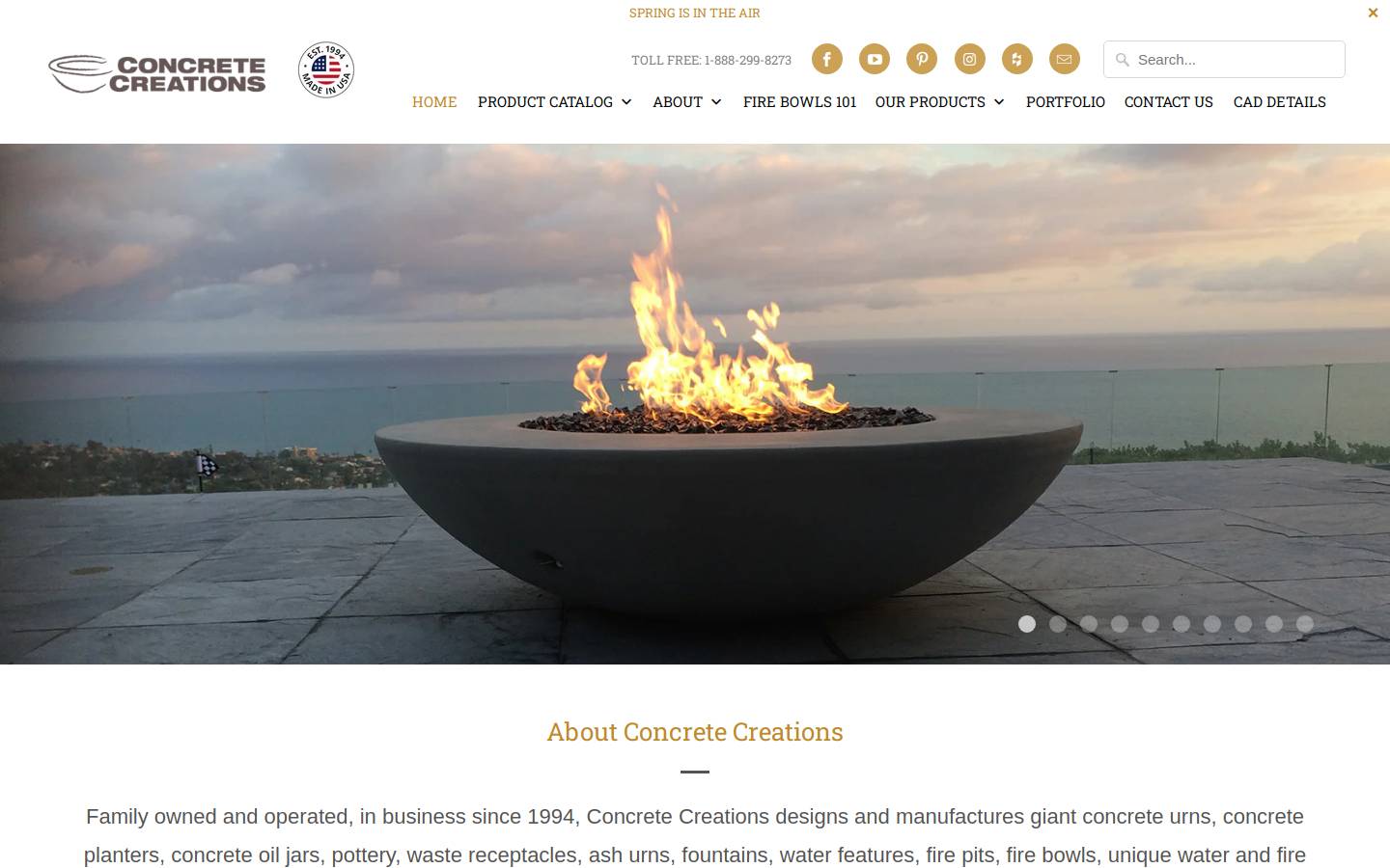 concretecreationsla.com homepage screenshot