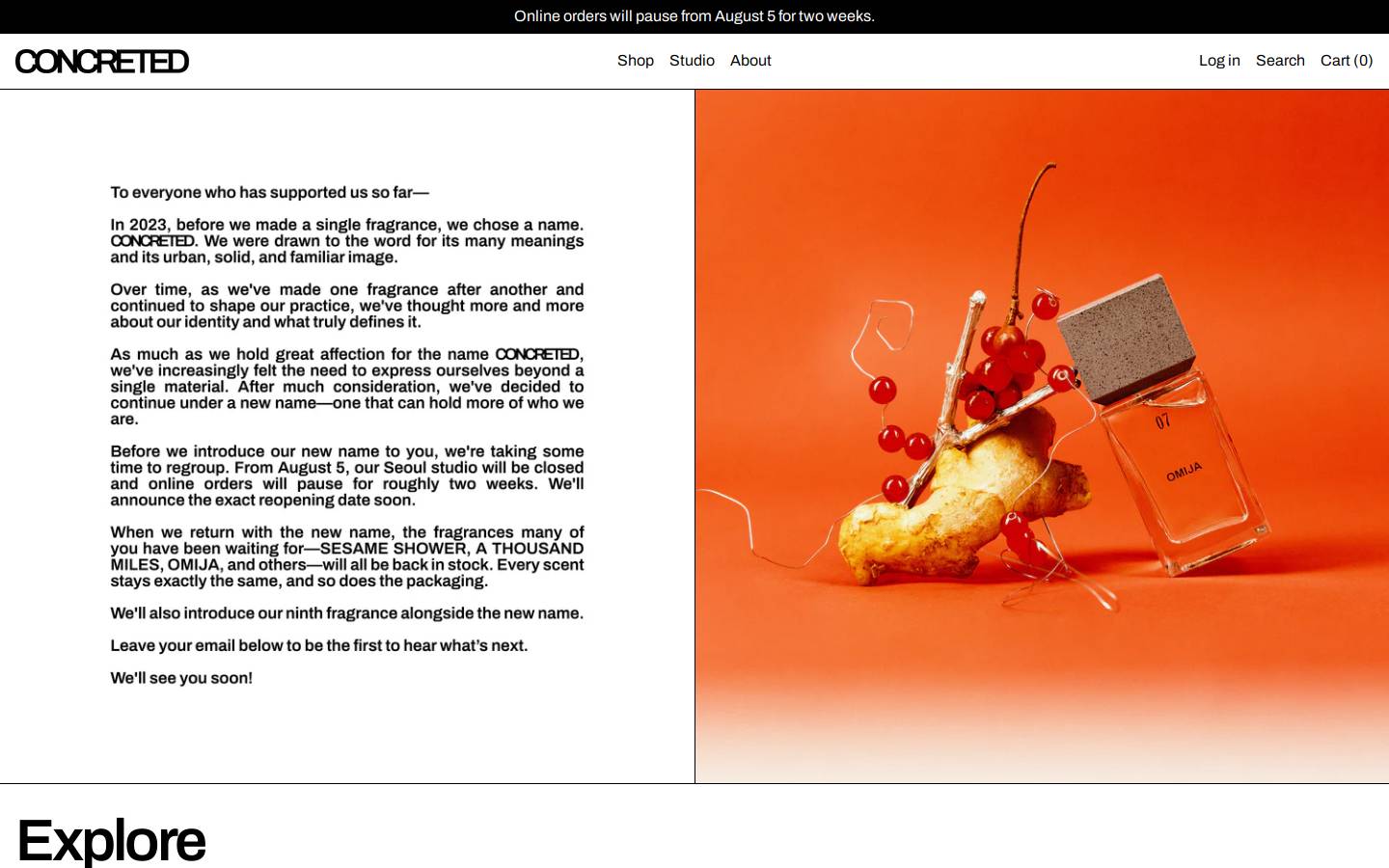 concreted.com homepage screenshot