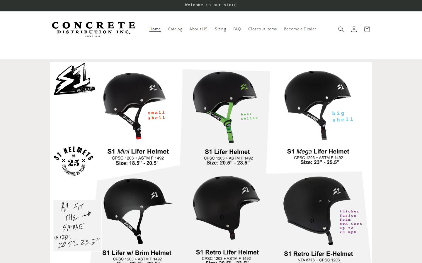 concretedistribution.com homepage screenshot
