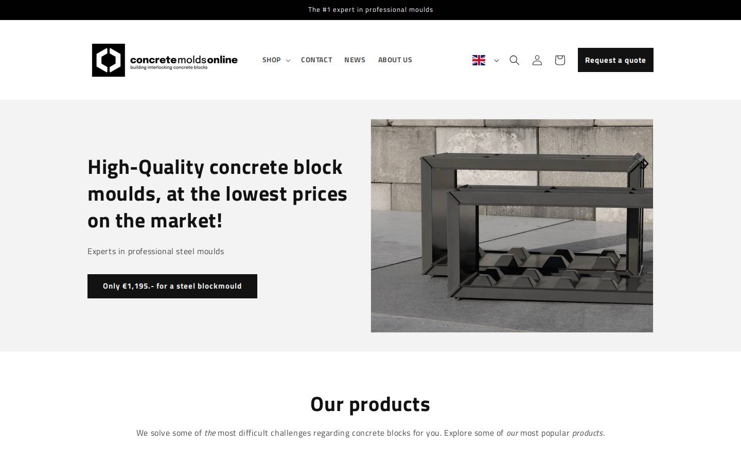 ConcreteMoldsOnline homepage screenshot