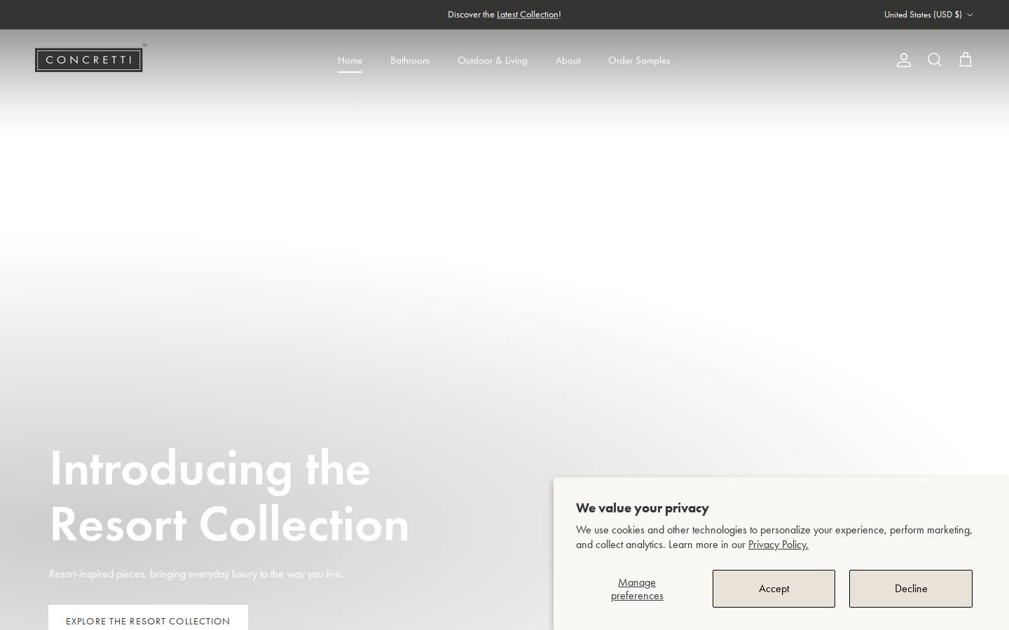 concrettidesigns.com homepage screenshot