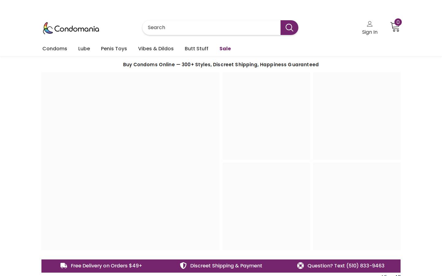 Condomania homepage screenshot