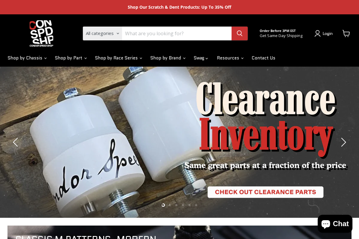 Condor Speed Shop homepage screenshot