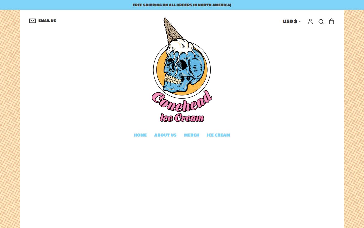 conehead-icecream.com homepage screenshot
