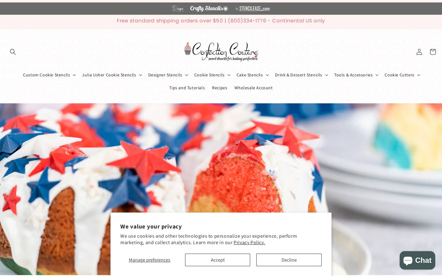 Confection Couture Stencils homepage screenshot