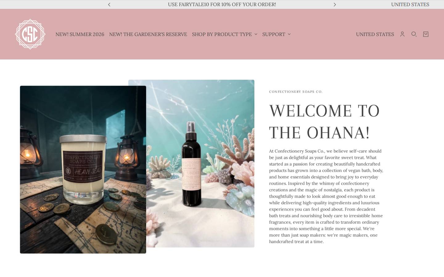 confectionerysoapsco.com homepage screenshot