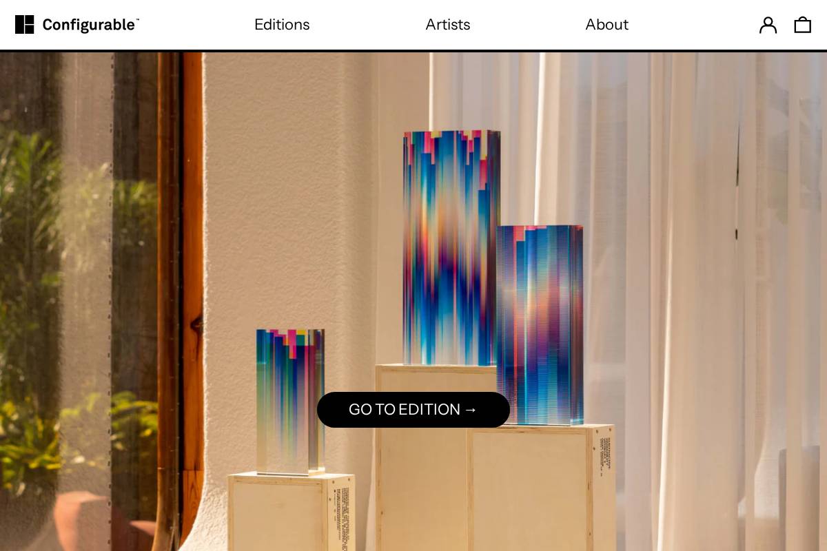 configurableart.com homepage screenshot