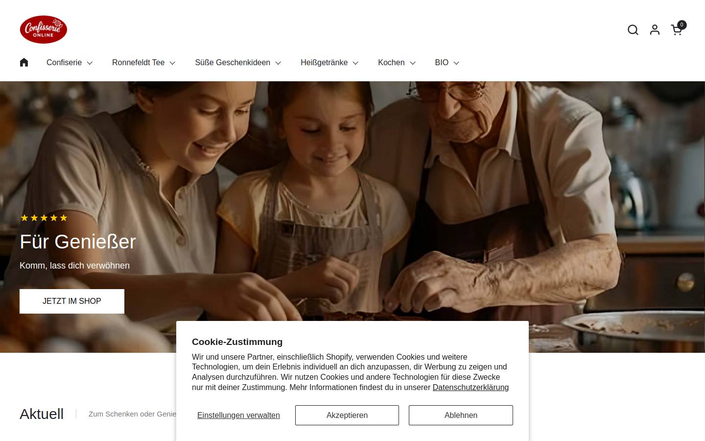 confiserieonline.de homepage screenshot