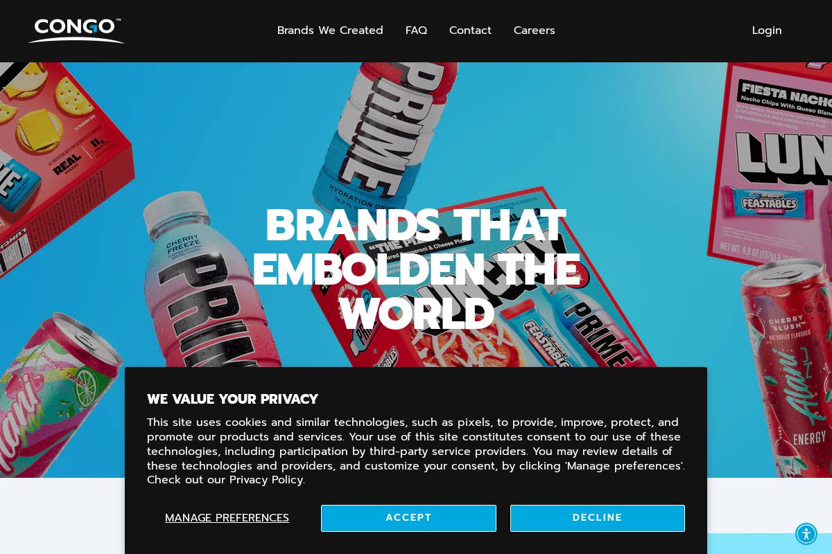 Congobrands homepage screenshot
