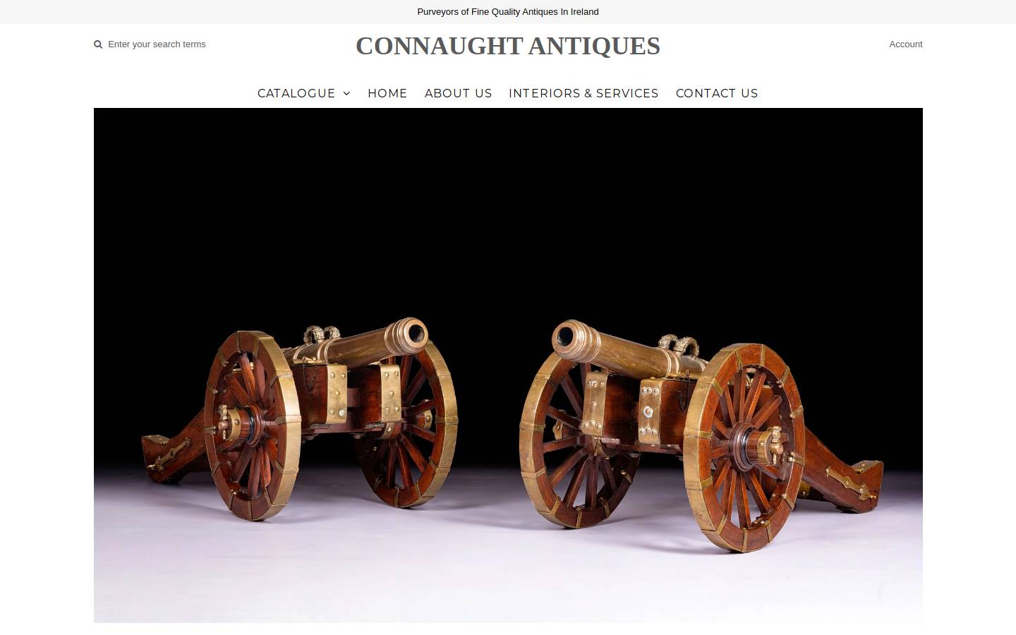 connaughtantiques.com homepage screenshot