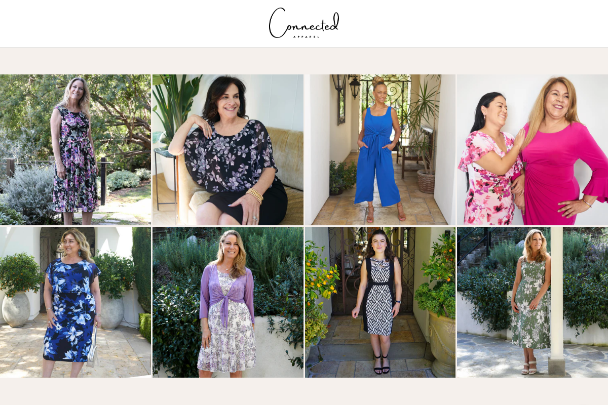 Connected Apparel homepage screenshot