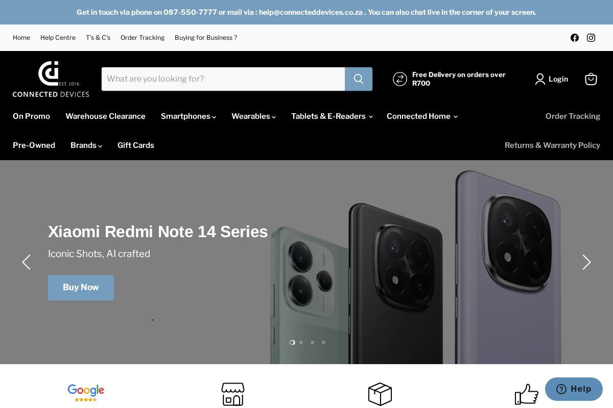 connecteddevices.co.za homepage screenshot