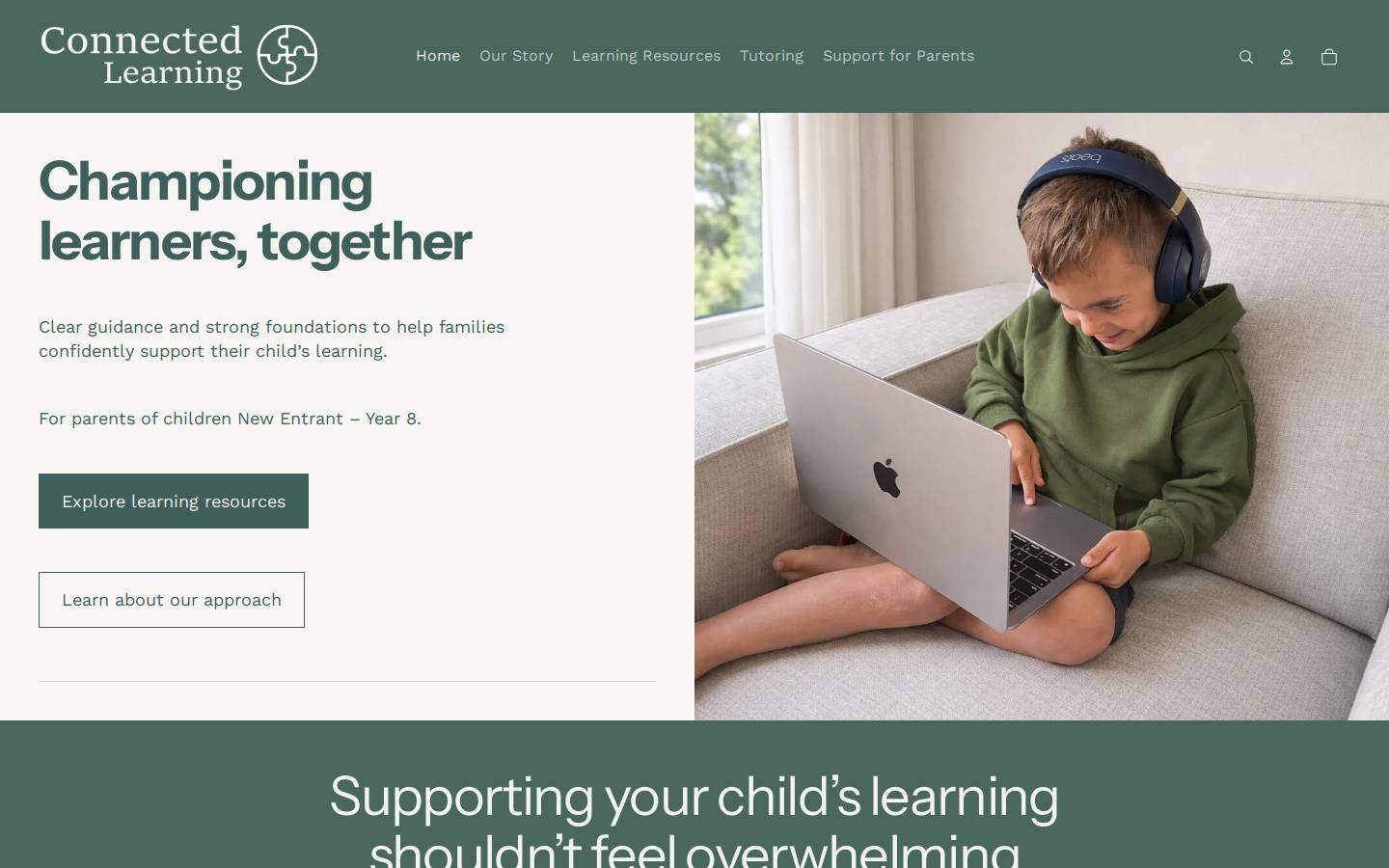 connectedlearning.co.nz homepage screenshot