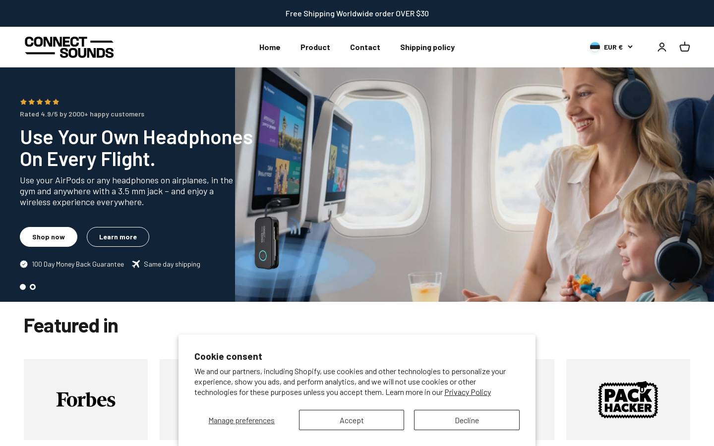 connectsounds.com homepage screenshot