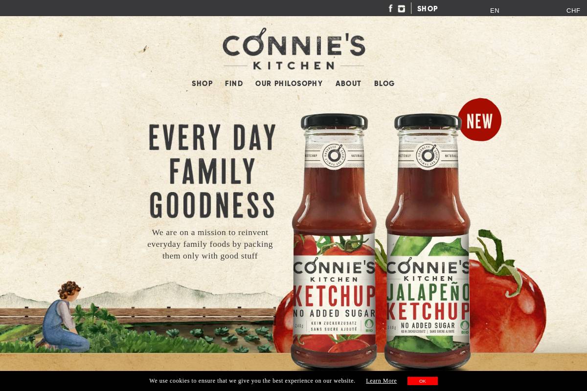 connieskitchen.ch homepage screenshot