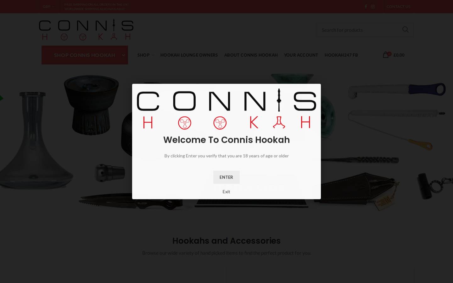 Connishookah homepage screenshot